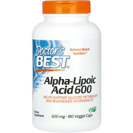 Doctor's Best, Alfa-liponzuur 600, 600mg, 180 Vegetarische Capsules