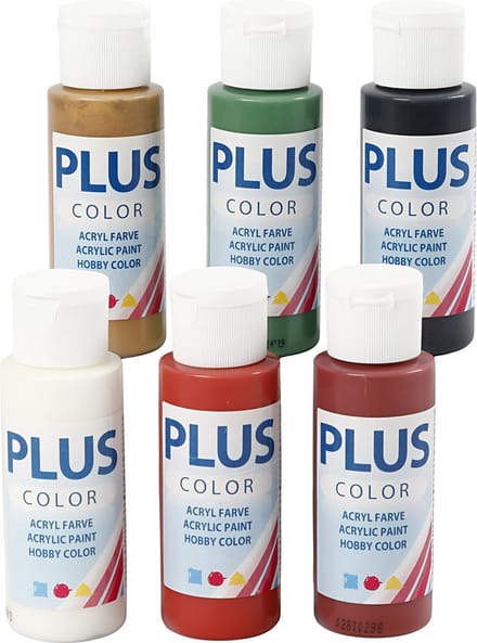 Plus Color Acrylverf, Kerst verf, 6x60 ml/ 1 doos