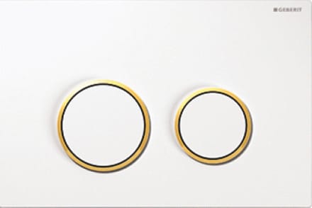 Geberit 115.085.KK.1 - Omega20 bedieningspaneel - 2-toets spoeling - rond - wit/goud/wit