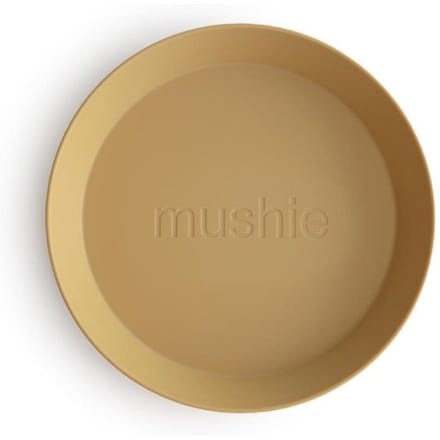 Mushie - Kinderservies Set 2 Borden Rond - Borden - Mosterd