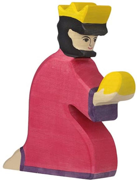 HOLZTIGER Kerstmis - Balthasar Rood - 13X3X14Cm - Houten Figuur - Handgemaakt