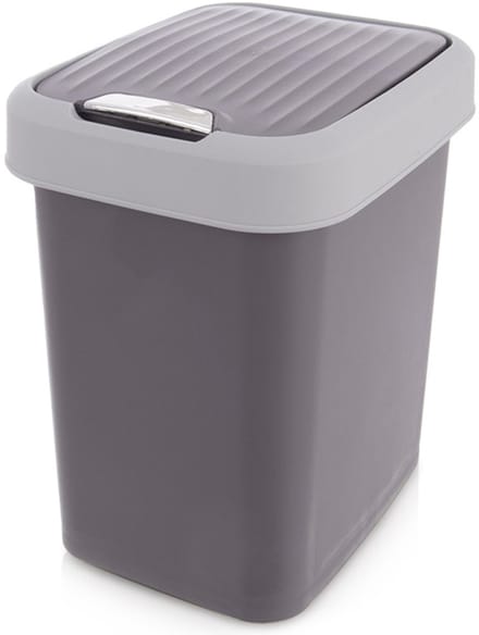 Prullenbak Plastic Grijs 12 l - Afvalmand - Afvalemmer