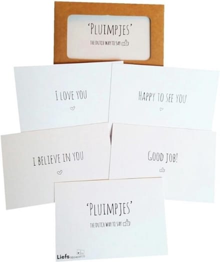 Pluimpjes The Dutch way to say Thumbs-up! | (Engelse versie) complimenten kaartjes