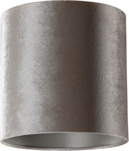 QAZQA cilinder velours - Klassieke Lampenkap - Ø 35 cm - Taupe -
