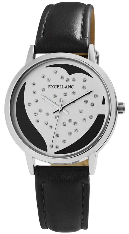 EXCELLANC Dameshorloge Lederimitation Mineralglas