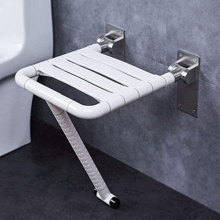 Douchestoel - Badzitje Opvouwbaar - Veilig Douchen - Ruimtebesparend Wandmontage - Max 150 Kg - Wit