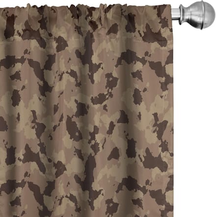 ABAKUHAUS Camouflage gordijnen – 2x 75x175 cm – Camouflage Cocoa/Bruin