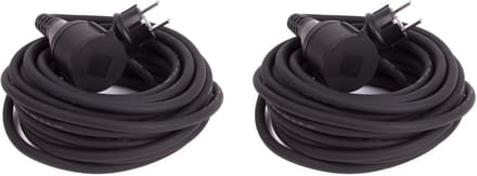 Benson Verlengsnoer rubber - 2x - 10 meter - spatwaterdicht IP44 - 3500W - 3-polig
