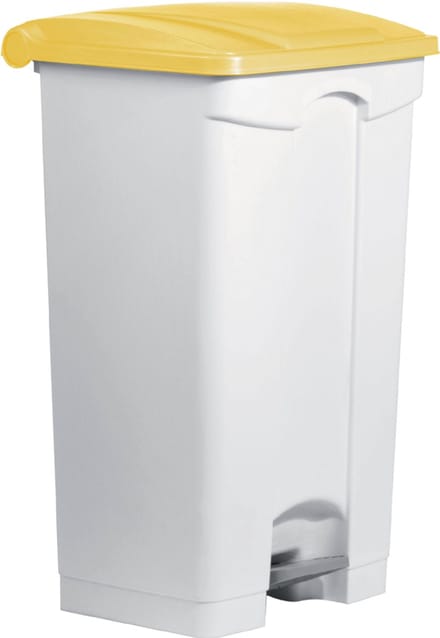 Trapbakopener vuilnisbak 90 liter, wit