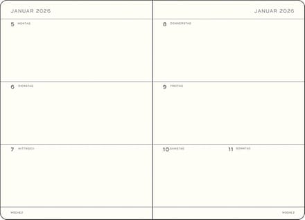 Weekkalender Medium (A5) 2026 - 18 maanden Planner met Hardcover - Dusty Rose