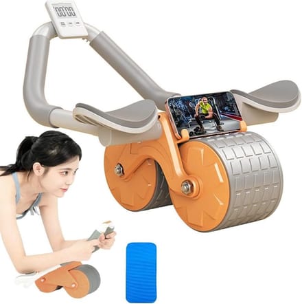 Buikspierwiel - Core trainer - Krachtige core training - Automatische rebound - 39 cm breed - Zwart