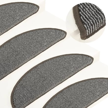vidaXL - Trapmatten - 15 - st - 56x17x3 - cm - Grijs - Halfrond