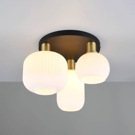 TRIO DIVA - Plafondlamp - Messing mat - excl. 3x E27 8,5 W - Plafondbevestiging