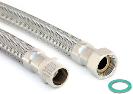 Pantserslang - Flexibele slang - Drinkwater aansluiting - Knikbestendig - 250 cm - Zilver