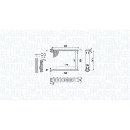 Warmtewisselaar, interieur verwarming MAGNETI MARELLI 350218459000