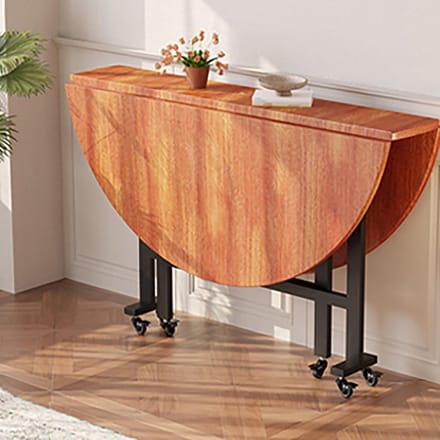 Ronde Eettafel - Keukentafel Bureau - Ruimtebesparend Eten - Uitschuifbaar Opvouwbaar - 100 cm Diameter - Houtkleur