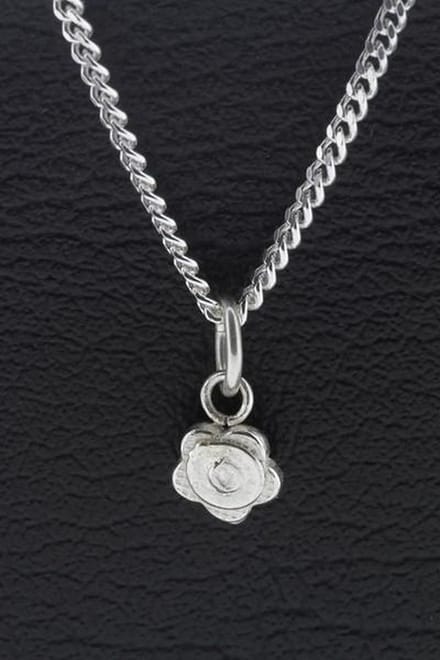 Zilveren Vergeetmijnietje klein ketting hanger