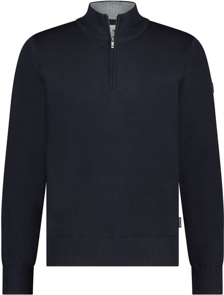 State Of Art Half Zip Trui Wol Blend Navy - Maat M - Heren - Pullovers