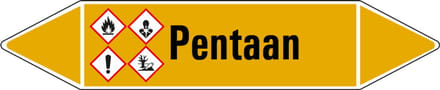 Pentaan leidingmarkering op vel 179 x 37 mm - 5 per vel
