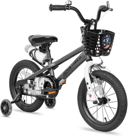 Kinderfiets - Loopfiets - Buiten spelen - Inclusief zijwieltjes - 18 inch - Grijs