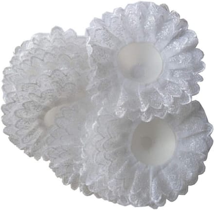 Boeket Kraag - Bloem Decoratie - Bruiloft Versieren - Kant Rand - 25 cm - Wit