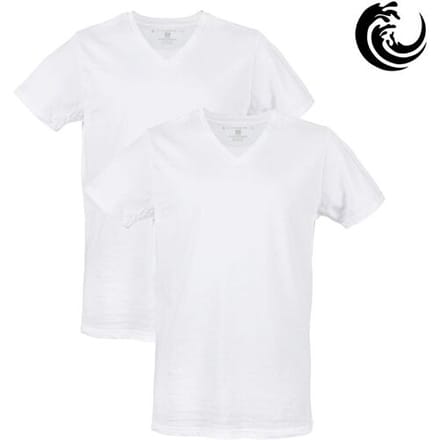 Vinnie-G Heren T-shirts V-Hals Wit 2-pack – Basic Ondershirts Heren – Katoen Stretch – Maat M