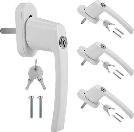 Set van 4 Kinderbeveiligingsraamgrepen met Slot - Veiligheidsraamgreep Aluminium 35mm