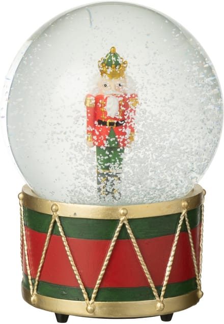 J-Line decoratie Waterbol Notenkraker - polyresin - kerstrood/donkergroen
