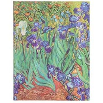 Paperblanks cahier, uitvoering van gogh's irises midi, formaat 13 x 18 cm., blanco