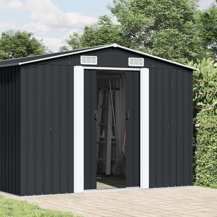 vidaXL - Tuinschuur - 257x489x181 - cm - metaal - antracietkleurig