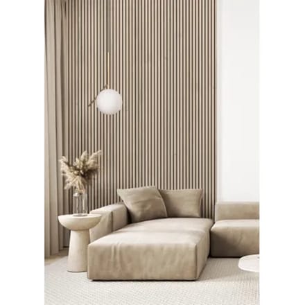 Maestro Latt Lattenwand - Vanilla Oak + Matte Black - 277x30cm - 20mm - 2 Stuks