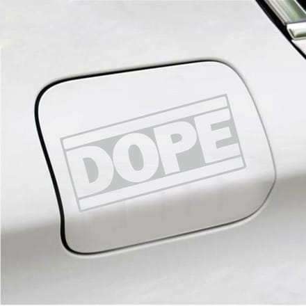 Bumpersticker - Dope - 7,4 X 14,8 - Licht Grijs