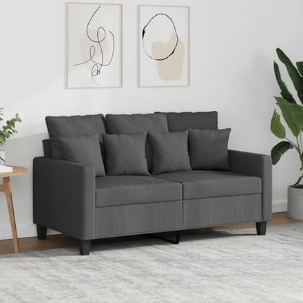 Vidaxl Bank 2-Persoons, Donkergrijs, 120 Cm, Bekleed met Stof