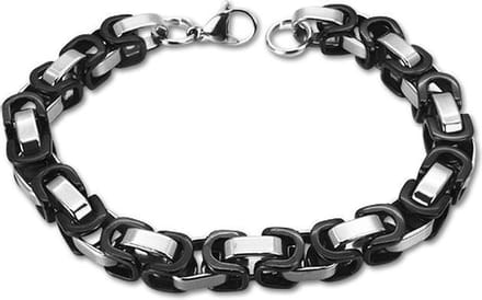 Amanto Armband Basel Black - 316L Staal - Koningsschakel - 5.5mm - 21cm