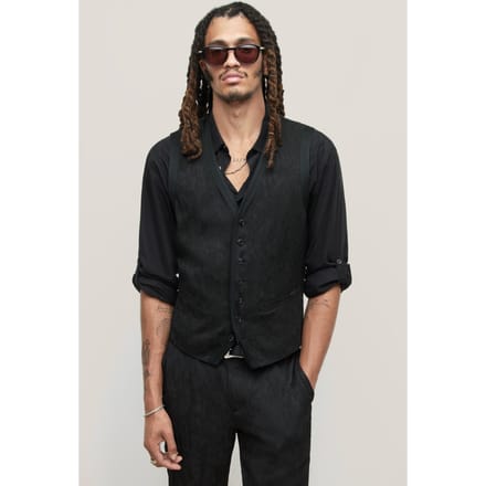 John Varvatos Button Front Vest With Ve Black Taglia: 48 | Gilet Outlet | Uomo | Nero