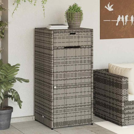 vidaXL - Tuinkast - 55x55x111 - cm - poly - rattan - grijs