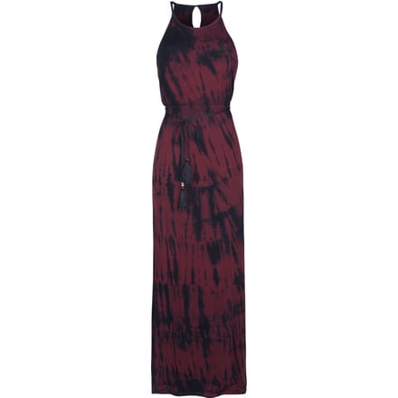 R.E.D. Rock-Engineered Design Rood-zwarte maxi jurk met batik patroon - Dames - XL