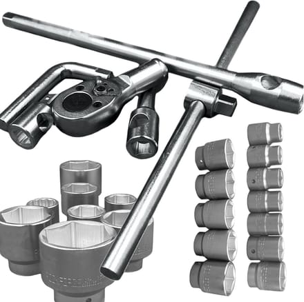 Rockforce RF-68263-5 - Dopsleutelset - 26-delig - Inclusief Grijper - Stalen Koffer