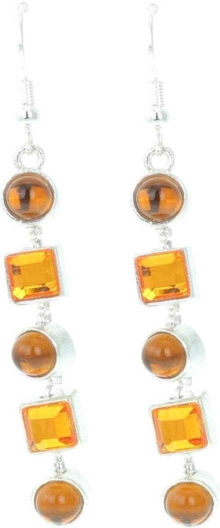 Behave - Oorbellen zilverkleur bruin stenen - Modern - Feestlook