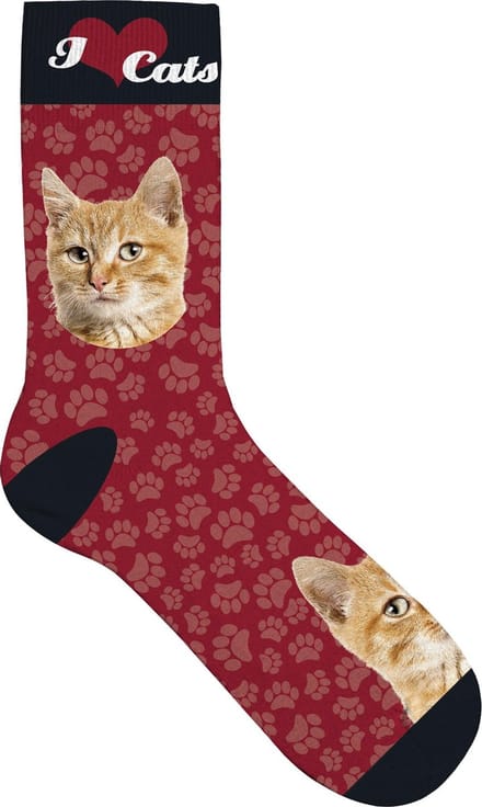sokken Kat polyester rood maat 31-36