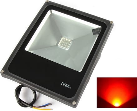 LED Bouwlamp / Schijnwerper - Rood - 30 Watt - Plat