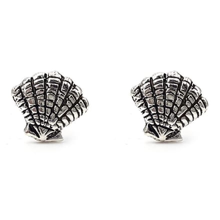 Zilveren oorknopjes schelpje 8mm