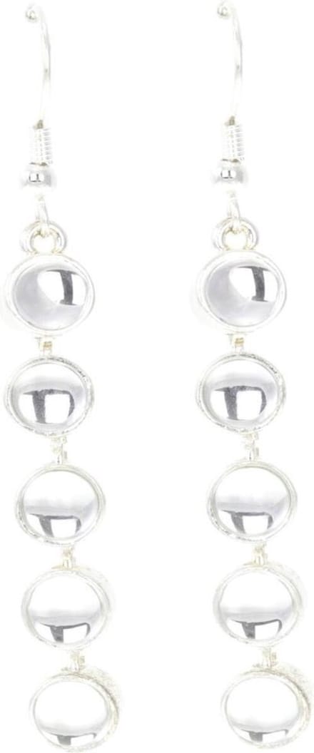 Behave - Oorbellen hangers zilverkleur - 6,5 cm - moderne minimalisme
