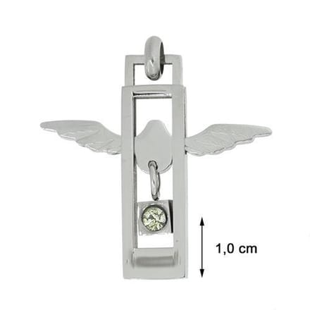 Blinx Jewels Stalen Hanger Vleugels Steen Zirkonia