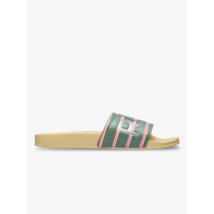 Roxy Slippy Ii Printed Slippers Beige,Groen EU 41 Vrouw