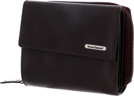 bruno banani Leren Portemonnee New York Wallet Zip With Flap Brown Bruine