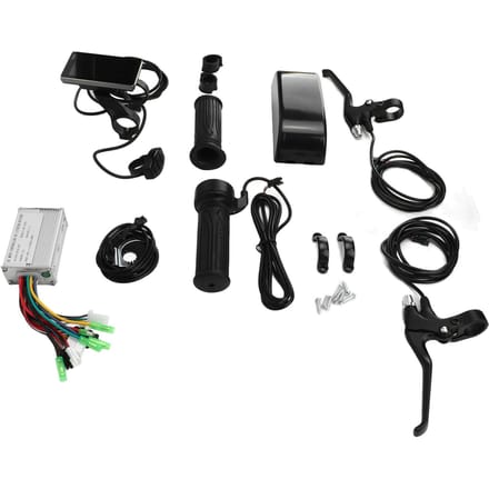 15A DC36V 48V Elektrische Fiets Controller Display Set met Remhendel Draaihendel PAS Magnetisch black