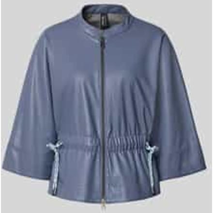 Blazer in leerlook met opstaande kraag