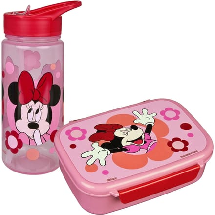 Minnie Mouse Lunchset - Lunchbox - Drinkfles - Roze - Lunchbox Kinderen