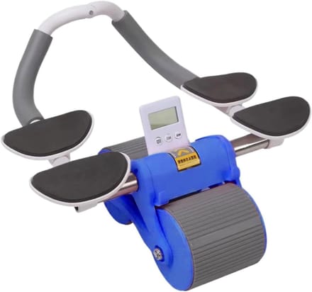 Buikspierwiel - Kernroller Fitness - Core Training - Veerondersteuning - 32x24x17 cm - Blauw